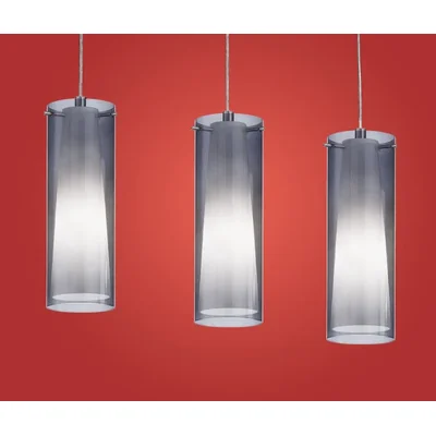 PINTO NERO Závěsná lampa, trojitý pásek, saténový nikl