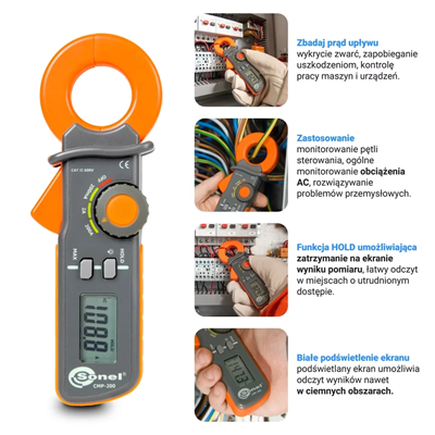 Pinza amperimétrica de fugas de CA CMP-200