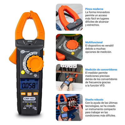 Pinza amperimétrica digital CMP-402