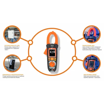 Pinza amperimétrica digital para instalaciones fotovoltaicas CMP-1015PV
