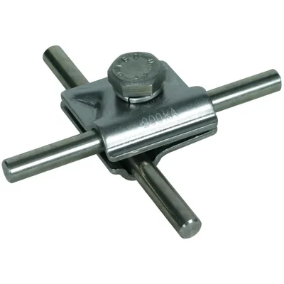 Pinza de MV para cable Ø 8-10 mm, 200 kA, con tornillo de cabeza hexagonal, acero inoxidable MVK 200 8.10 SKM10X30 V2A