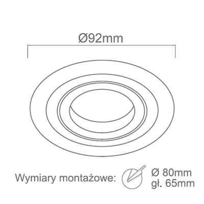 PIO NERO Lampa wpuszczana 9,2cm 8W GU10 IP20 czarna