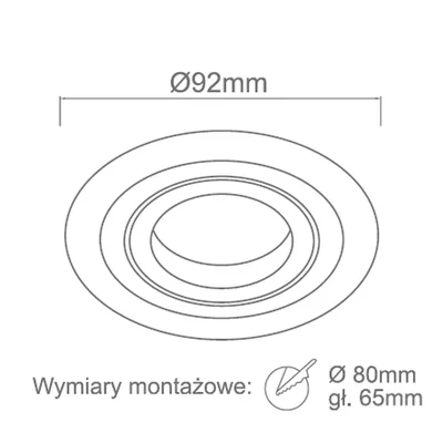 PIO NERO Vestavné svítidlo 9,2cm 8W GU10 IP20 černé