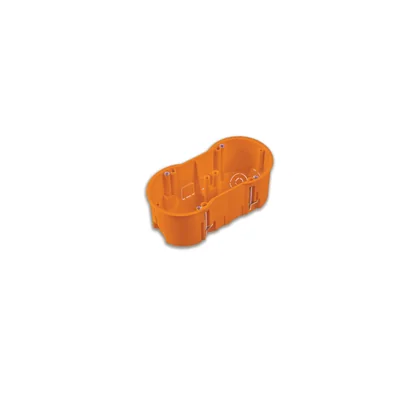 PK60 box for hollow walls, 60mm deep, 68mm diameter, with screws, double, orange, IP30