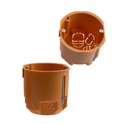 PK60 box for hollow walls, 73mm deep, Ø68, connection, with screws, orange, IP30