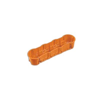 PK60-Unterputzdose für Hohlwände, 60 mm tief, Ø68, mit Schrauben, vierseitig, orange, IP30
