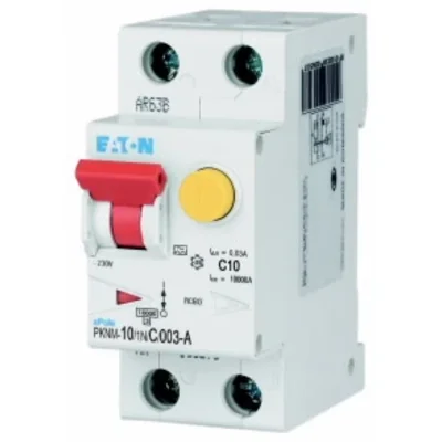 PKNM-10/1N/C/003-A-MW Interruttore automatico combinato 10kA, In=10A, IΔN=0.03A, caratteristica C, tipo A, 1+N polo. Serie PKNM