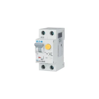 PKNM-16/1N/B/003-MW Interruttore automatico combinato 10kA, In=16A, IΔN=0.03A, char. B, tipo AC, 1+N polo. Serie PKNM