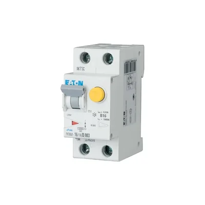 PKNM-16/1N/C/01-MW Interruttore automatico combinato 10kA, In=16A, IΔN=0.1A, caratteristica C, tipo AC, 1+N polo. Serie PKNM