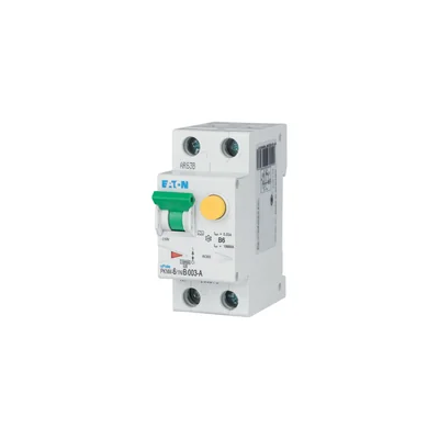 PKNM-6/1N/B/003-A-MW Interruttore automatico combinato 10kA, In=6A, IΔN=0.03A, char. B, Tipo A, 1+N polo. Serie PKNM