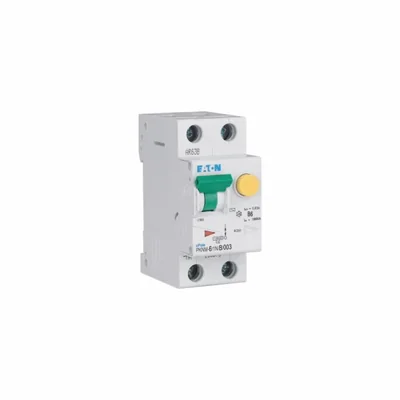 PKNM-6/1N/B/003-MW Interruttore automatico combinato 10kA, In=6A, IΔN=0.03A, char. B, Tipo AC, 1+N polo serie PKNM