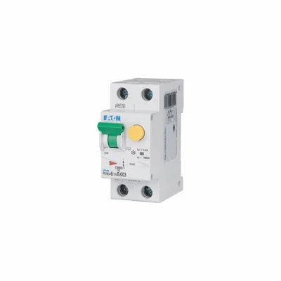 PKNM-6/1N/B/003-MW Interruttore automatico combinato 10kA, In=6A, IΔN=0.03A, char. B, Tipo AC, 1+N polo serie PKNM