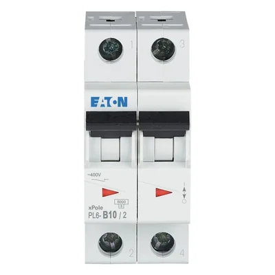 PL6-B10/2 Overcurrent circuit breaker 6kA, In=10A, B characteristic, 2-pole, PL6 series