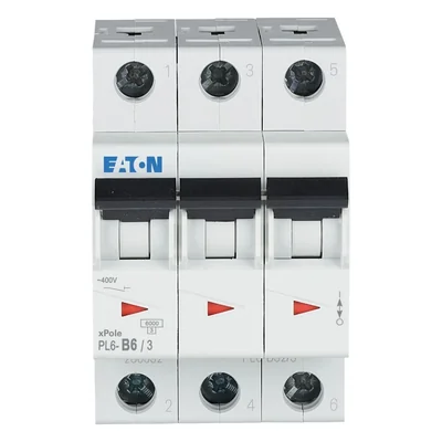PL6-B6/3 Overcurrent circuit breaker 6kA, In=6A, B characteristic, 3-pole, PL6 series