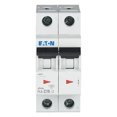 PL6-C16/2 Circuit breaker 6kA, In=16A, C characteristic, 2-pole, PL6 series