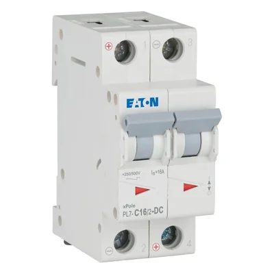 PL7-C16/2-DC Leitungsschutzschalter 10 kA, In = 16 A, Typ C, 2-polig. PL7-DC-Serie