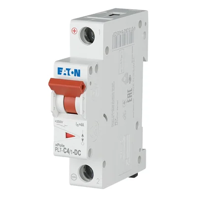 PL7-C4/1-DC Circuit Breaker 10kA, In= 4A, C characteristic, 1-pole. PL7-DC Series