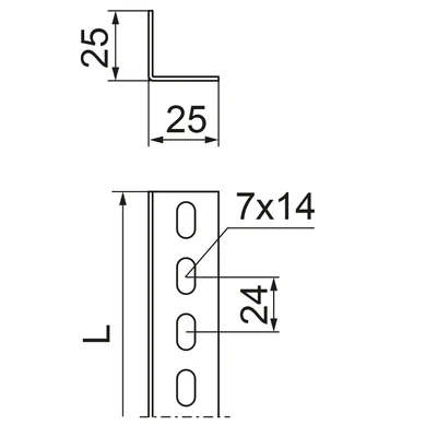 Placa angular KTD25H25/3E, espesor de la chapa: 1,20 mm