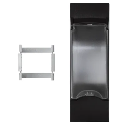 Placa con tapa K45 para OFIBLOK/ALK/CABLOPLUS/CABLOMAX para aparatos de 2 campos, gris grafito