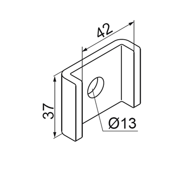 Placa de canal galvanizada, ancho 42 mm