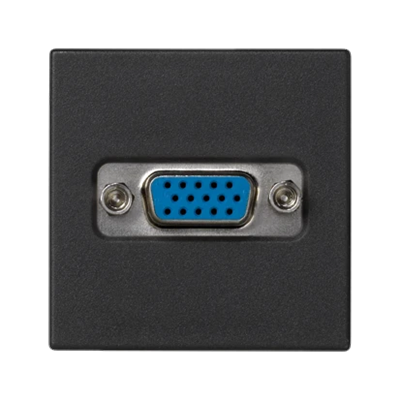 Placa de conector K45 VGA (D-Sub 15) 45x45mm + inserto, gris grafito