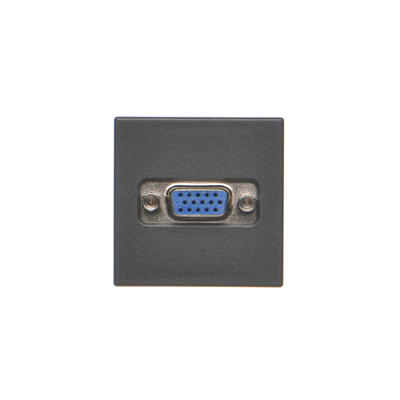 Placa de conector K45 VGA (D-Sub 15) 45x45mm + inserto, gris grafito