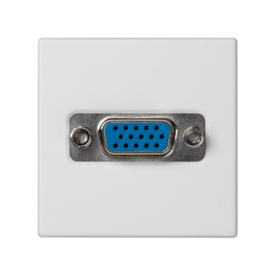 Placa de conector K45 VGA (D-Sub 15) 45x45mm + inserto, terminales de tornillo, blanco puro