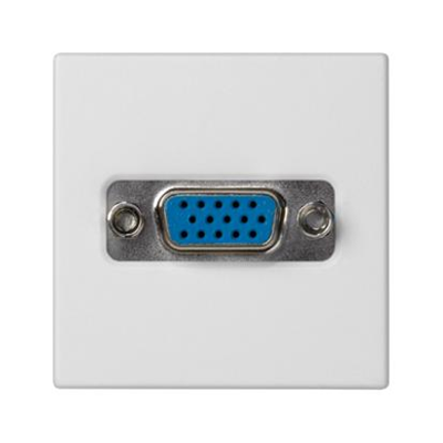 Placa de conector K45 VGA (D-Sub 15) 45x45mm + inserto, terminales de tornillo, blanco puro