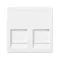 Placa K45, 2x RJ con tapa, universal, blanco puro