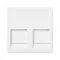 Placa K45, 2x RJ con tapa, universal, blanco puro