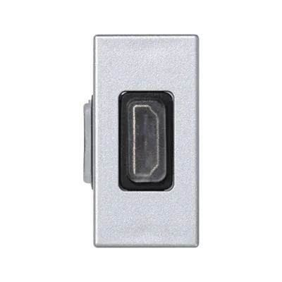 Placa K45/2, adaptador HDMI-HDMI 22, 5x45mm + inserto, aluminio