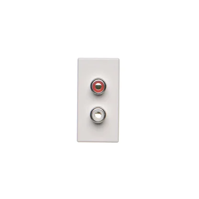 Placa K45/2 conectores 2x RCA (CINCH) 22,5x45mm + insertos, terminales de tornillo