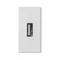 Placa K45/2 conectores USB tipo A hembra 22,5x45mm + zócalo, terminales de tornillo, blanco puro