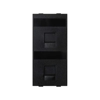 Placa Keystone CIMA 2x plana, universal, con cubiertas gris grafito