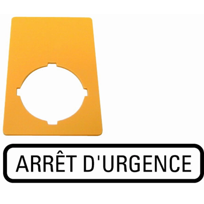 Placa para botón M22 - PVArrod d'urgence, amarillo, M22-XZK-F99