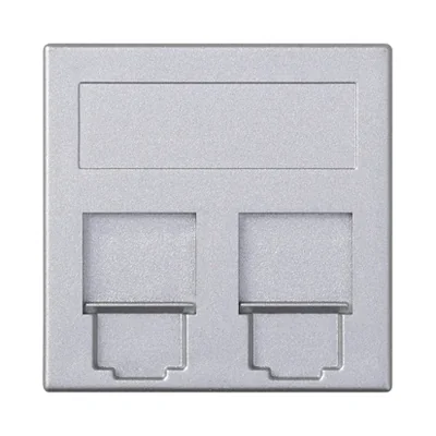 Placa S500 2x RJ con cubiertas ADC de aluminio KRONE HK