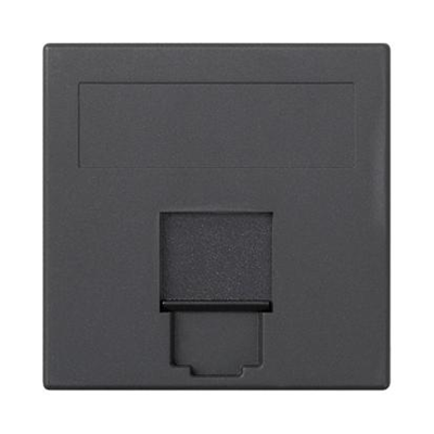 Placa TIC SIMON 500 1xRJ universal con tapa gris grafito