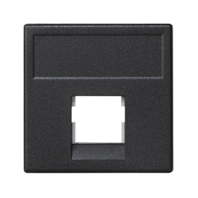 Placa única K45 ICT Keystone, sin tapas, plana, universal 45×45 mm, gris grafito