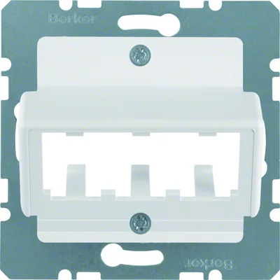 Placca centrale per 3 Moduli MINI-COM Bianco neve S.1/B.1/B.3/B.7 Vetro