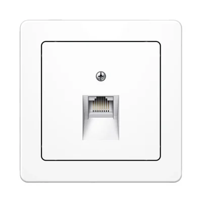 Placca frontale per presa di collegamento UAE (telefono, computer) - Velluto bianco