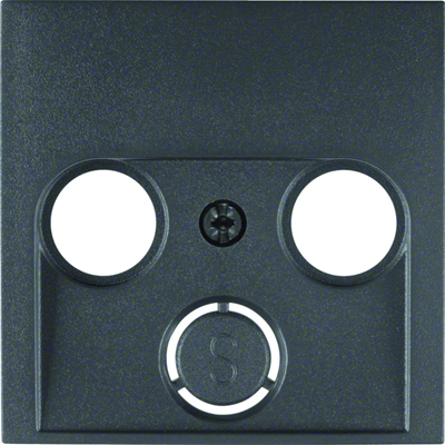 Placca per presa antenna a 2 e 3 uscite, Antracite