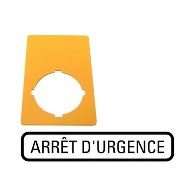 Placca per pulsante M22 - PVArrod d'urgence, giallo, M22-XZK-F99
