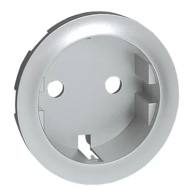 Placca presa elettrica con messa a terra schuko, colore titanio