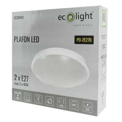 PLAFON 2xE27 N/T OKRĄG BIAŁY