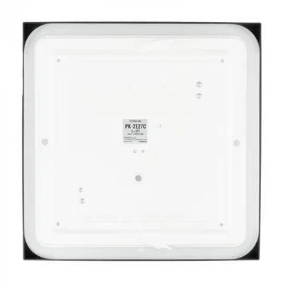 PLAFOND 2xE27 N/T CARRÉ NOIR