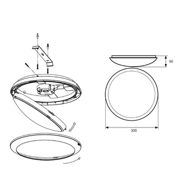 Plafoniera LED KATIA 16W 4000K 1300LM IP66