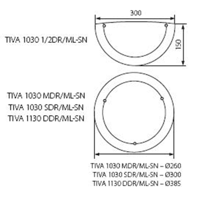 Plafoniera TIVA 1030 SDR/ML-SN