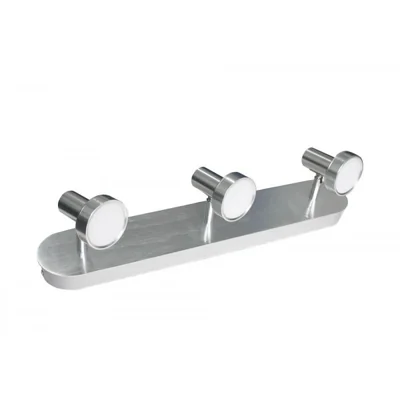 Plafonnier triple lamelles en aluminium brossé