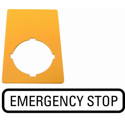 Plaque arrière pour bouton-poussoir M22-PV..Arrêt d'urgence, M22-XZK-GB99