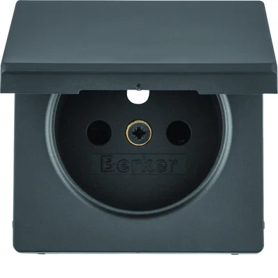 Plaque avant Q.x avec couvercles de contacts pour prise de terre, anthracite
